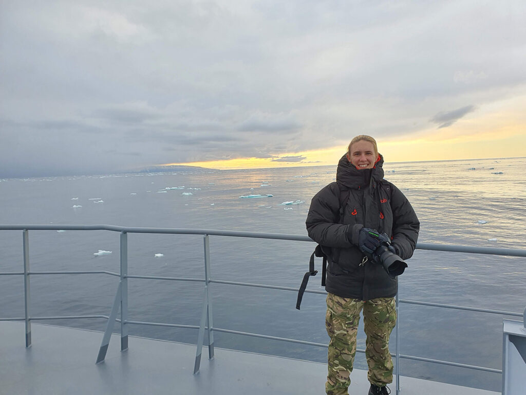 Navy Ship in Antarctica