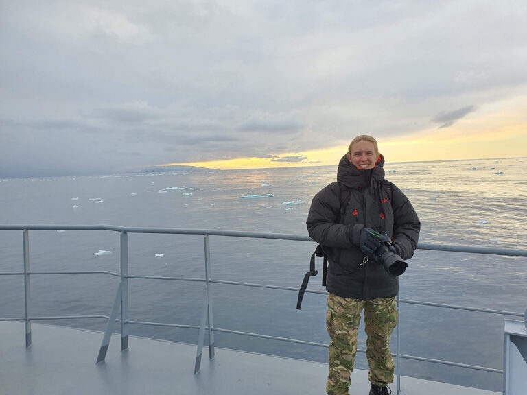 Navy Ship in Antarctica