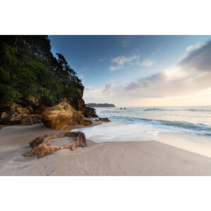 Waves crashing on Hot Water Beach in the Coromandel, New Zealand